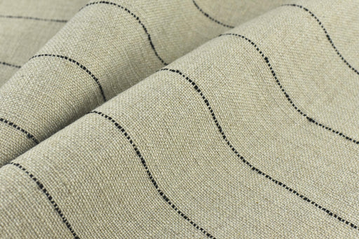 Heavy Weight Natural Linen Look Wool Blend Stripe Upholstery Fabric For Chair Cushion|Vintage and Minimalist Farmhouse Ticking Stripe Fabric