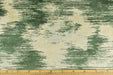 Heavy Weight Green and Ivory Abstract Stripe Geometric Raised Cut Velvet Upholstery Fabric For Chair Sofa