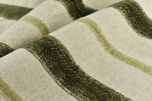 Vintage French Country Green and Cream Cotton Linen Blend Plushed Chenille Striped Texture Woven Upholstery Fabric For Chair-3 Colors