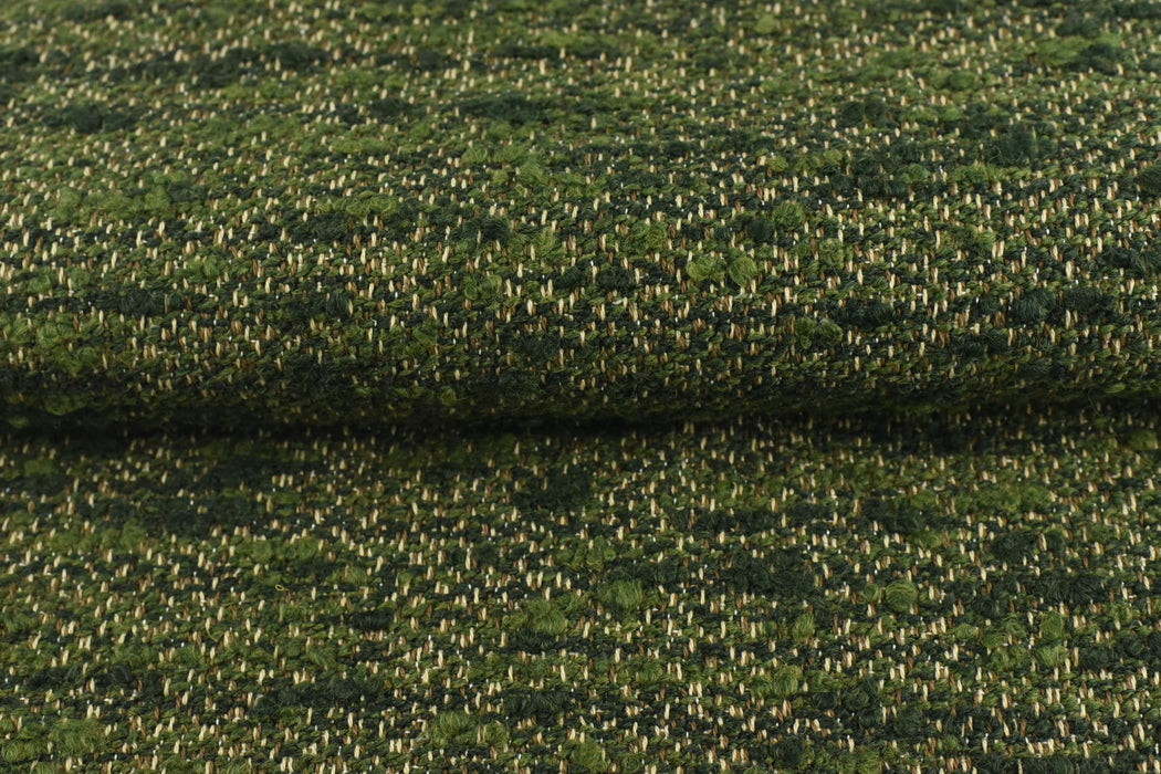 Designer Upmarket Heavy Weight Irregular Moss Green Cotton Wool Blend Boucle Upholstery Fabric For Chair Couch|Soft Chunky Furniture Fabric