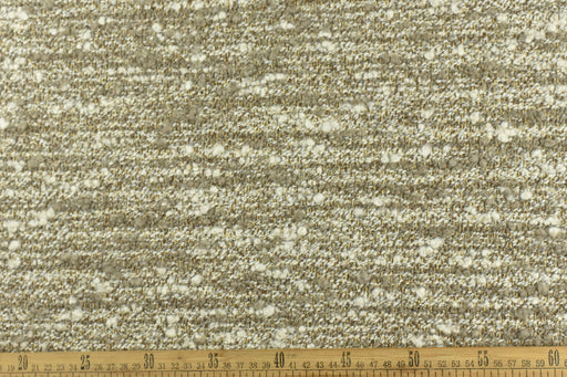 Designer Upmarket Heavy Weight IrregularCream Tan Cotton Wool Blend Boucle Upholstery Fabric For Chair Couch|Soft Chunky Furniture Fabric