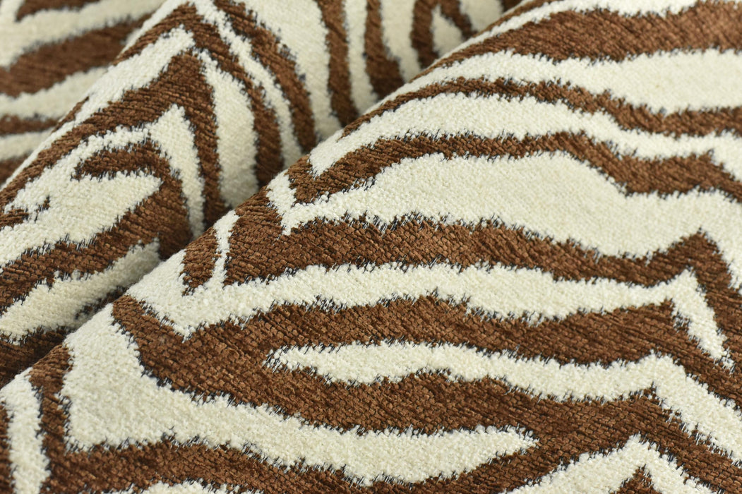 Heavy Weight Wool Blend Brown Zebra Skin Upholstery Fabric For Chair|Designer Black and White Wild Animal Skin Fabric For Couch 55"W/850GSM