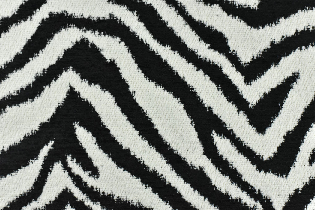 Heavy Weight Wool Blend Brown Zebra Skin Upholstery Fabric For Chair|Designer Black and White Wild Animal Skin Fabric For Couch 55"W/850GSM