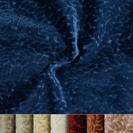 Luxury Geometric Leaf Pattern Raised Cut Velvet Upholstery Fabric By The Yard|Burnt Orange Cut Velvet Upholstery Fabric For Chair Couch