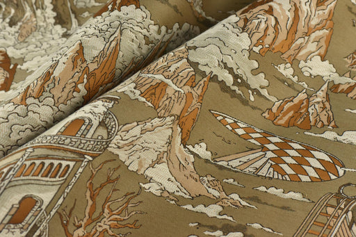 Designer Playful Mountain Water Chinoiserie Home Decor Upholstery Fabric For Curtain and Chair|Wider Width Popular Textile Interior Design