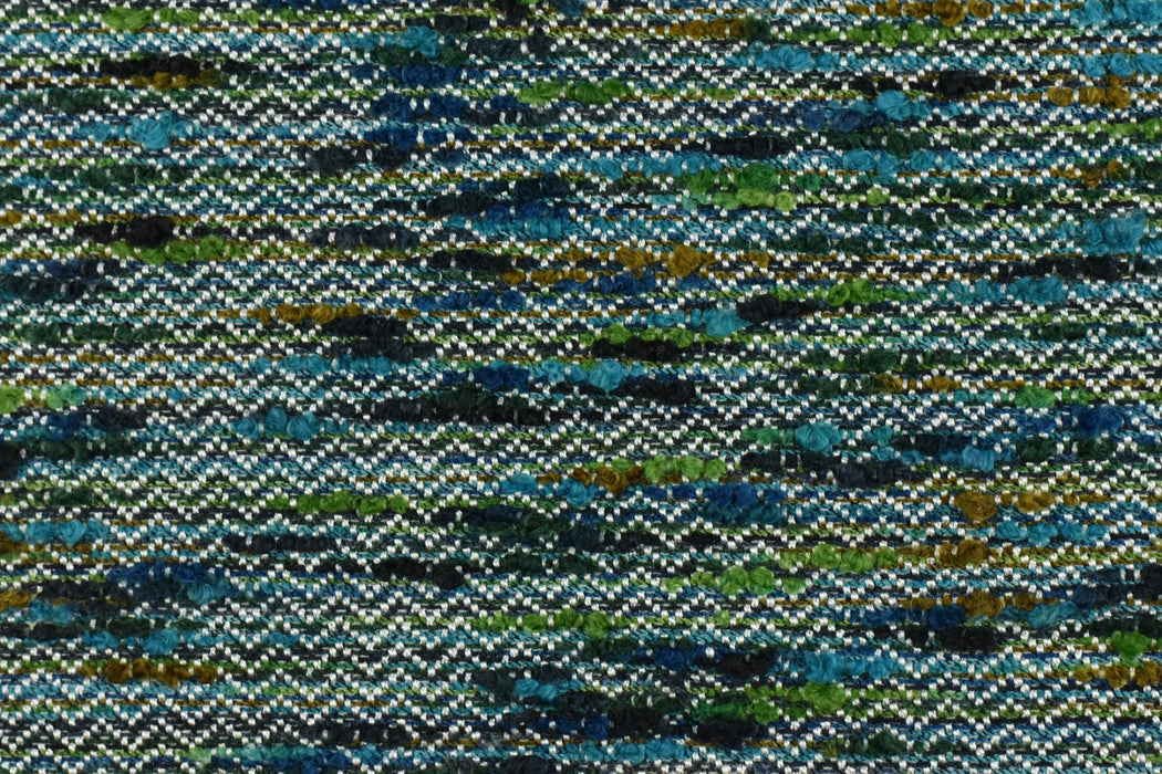 Heavy Weight Blue and Green Boucle Upholstery Fabric For Chair Couch|Multi-Colored Durable Furniture Fabric By The Yard For Headboard Stool