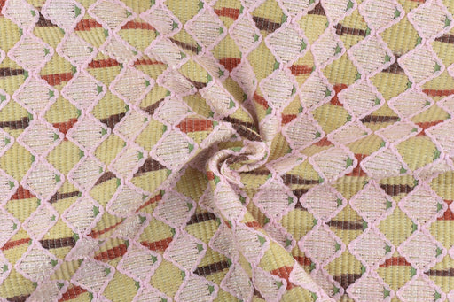 Designer Fancy Pink Textured Diamond Geometric Upholstery Fabric For Drapery|Unique Home Decor Fabric For,Pillow Covers,Wall Decor