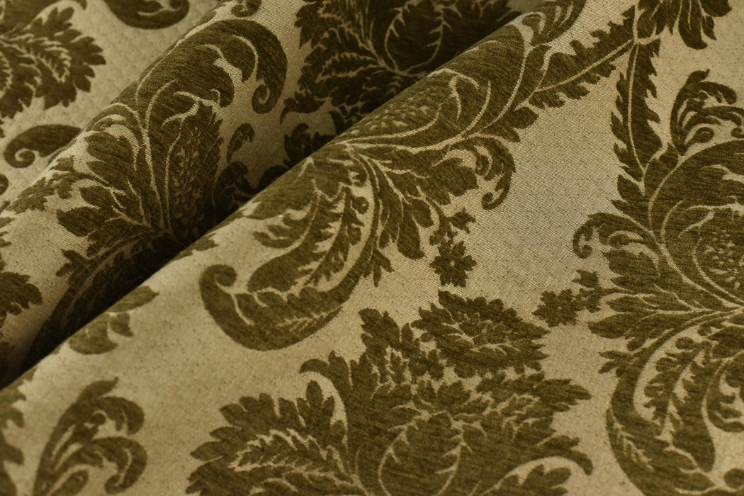 Heavy Weight Dark Brown Vintage Chenille Floral Jacquard Damask Upholstery and Drapery Fabric|MCM Home Decor Fabric For Chair Curtain