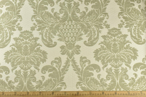 Heavy Weight Light Green Vintage Chenille Floral Jacquard Damask Upholstery and Drapery Fabric|MCM Home Decor Fabric For Chair Curtain