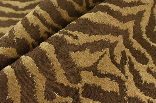 Vintage Tiger Animal Skin Textured Chenille Jacquard Upholstery Fabric For Chair Cushion|Brown Chenille Wild Animal Fabric
