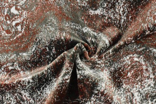 Heavy Weight Burnt Orange Grey White Abstract Pattern Cut Velvet Upholstery Fabric For Chair|High End Velvet Fabric For Couch Pillow