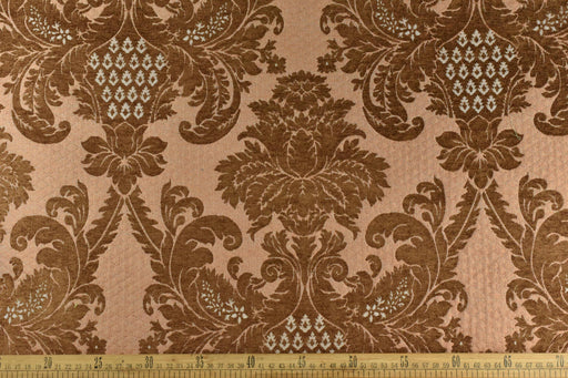 Heavy Weight Antique Brass Vintage Chenille Floral Jacquard Damask Upholstery and Drapery Fabric|MCM Home Decor Fabric For Chair Curtain