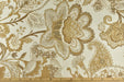 Heavy Weight Cream Gold Vintage Paisley Floral Jacquard Upholstery Fabric For Chair|Mid Century Modern Home Decor Fabric For Cushion Pillow