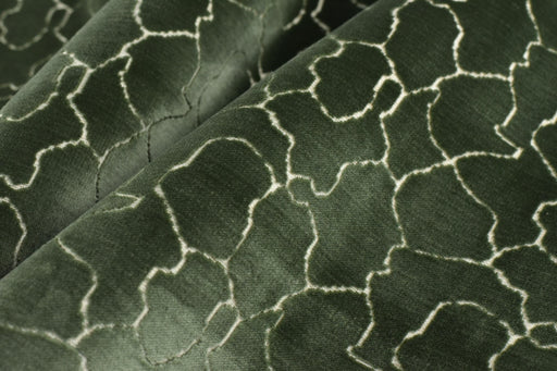 Heavy Weight Green Abstract Geometric Cut Velvet Upholstery Fabric For Chair|Velvet Fabric For Furniture Reuoholstery