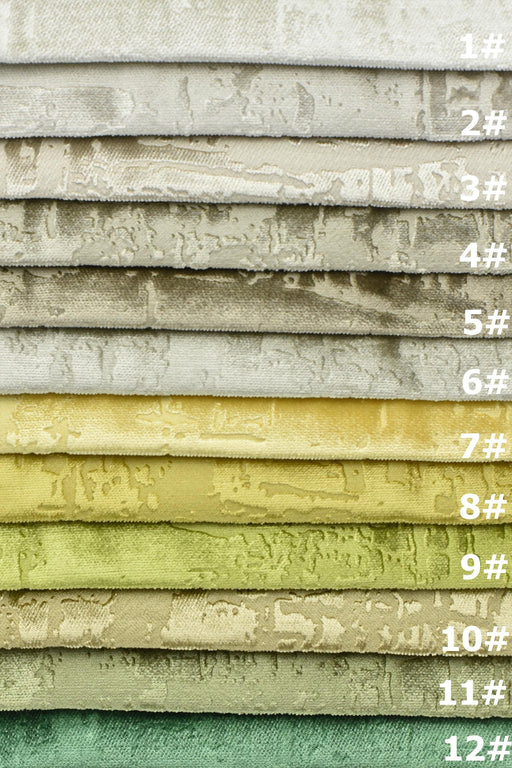 Heavy Weight Abstract Geometric Embossed Cut Velvet Upholstery Fabric For Chair|Solid Color Velvet Fabric For Drapery Furniture-33 Colors