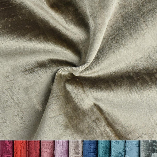 Heavy Weight Abstract Geometric Embossed Cut Velvet Upholstery Fabric For Chair|Solid Color Velvet Fabric For Drapery Furniture-33 Colors