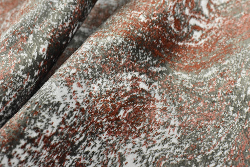 Heavy Weight Burnt Orange Grey White Abstract Pattern Cut Velvet Upholstery Fabric For Chair|High End Velvet Fabric For Couch Pillow