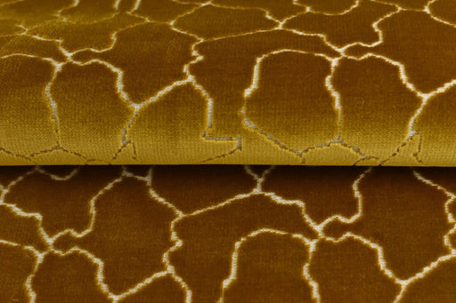 Heavy Weight Gold Abstract Geometric Raised Cut Velvet Upholstery Fabric For Chair|Velvet Fabric For Furniture Reupholstery