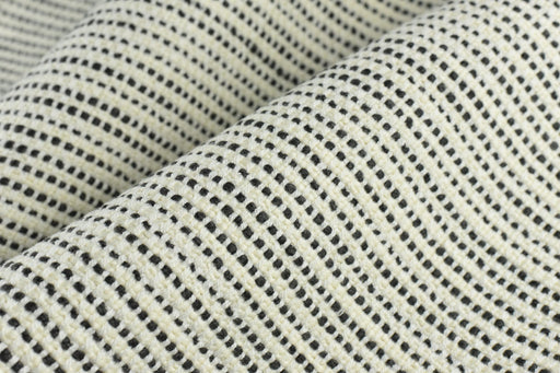 Heavy Weight Wool Linen Blend Black and White Woven Upholstery Fabric Material For Cahir|Heavy Duty Textured Furniture Reupholstery Fabric