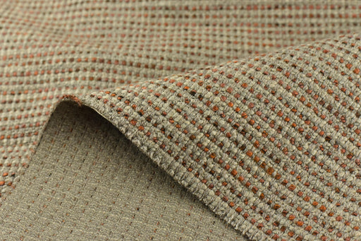 Heavy Weight Wool Linen Blend Rust Brown Wheat Woven Upholstery Fabric Material For Cahir|Heavy Duty Textured Furniture Reupholstery Fabric
