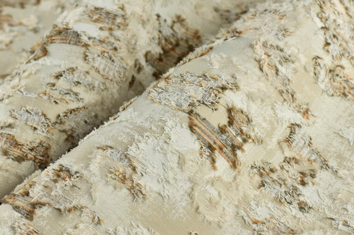 Extra Wide Cream Orange Shabby Chic Hand Cut Floral Fabric For Curtain Drapery|Vintage Abstract Jacquard Home Decor Fabric 114.17"/290CM W