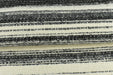 High End Woven Heavy Weight Black White Gray Stripe Linen Blend Upholstery Fabric For Chair Couch|Vintage Multi-Striped Farmhouse Fabric