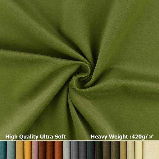 Heavy Weight Luxury and Ultra Soft Green/Red/Pink/Orange/Brown Velvet Upholsetry Fabric By The Yard For Furniture Chair Curtain-58 Colors