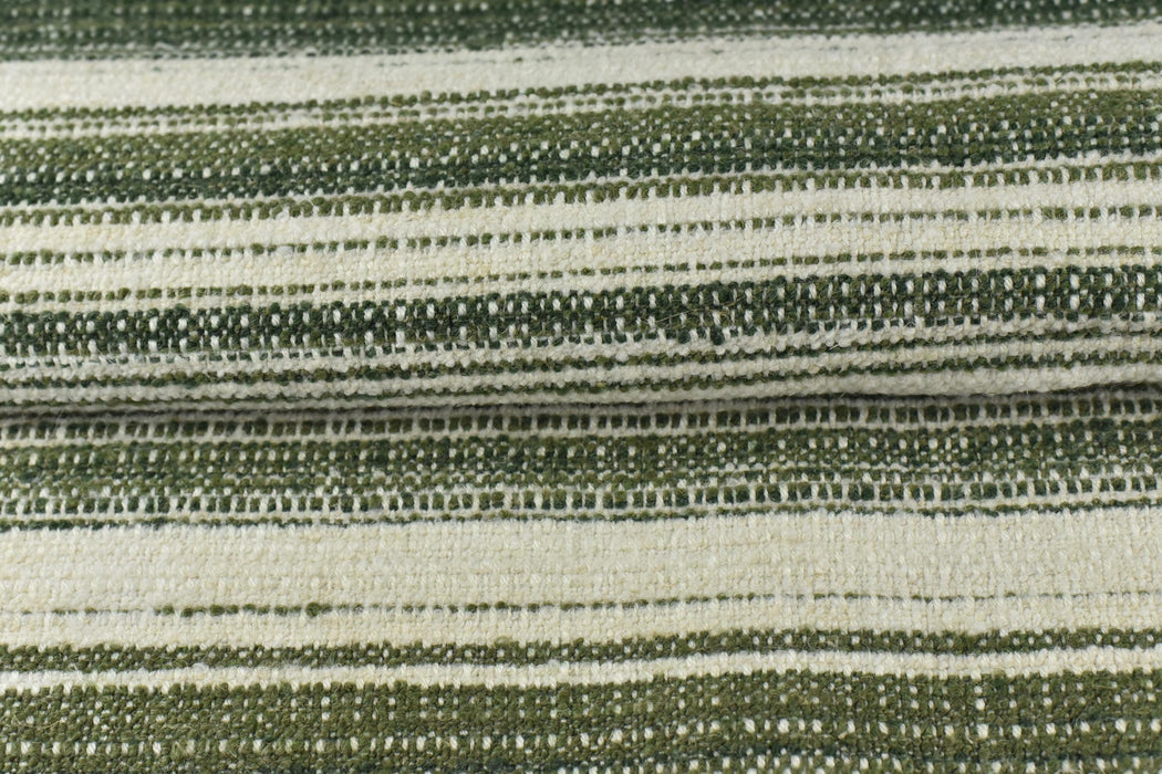 High End Heavy Weight Green and Chartreuse Green Large Stripe Linen Blend Upholstery Fabric For Chair|Vintage Multi-Striped Farmhouse Fabric