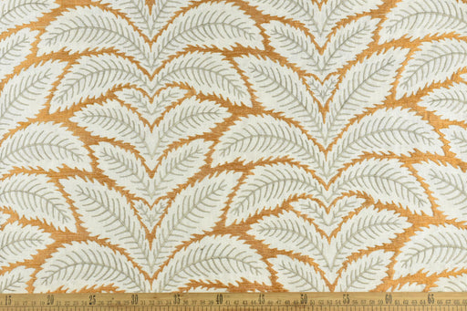 Luxury Cream Gold Leaf Embroidered Botanical Fabric For Drapaery Curtain Pillow|Boho Home Decor Fabric|Tropical Leaves Fabric By The Yard