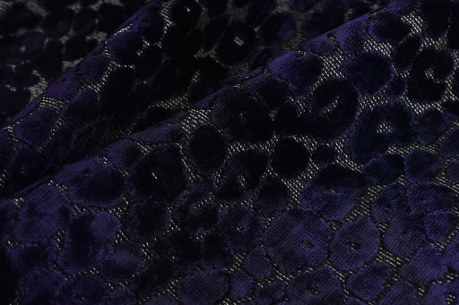 Heavy Weight Gradient Purple Leopard Raised Cut Velvet Upholstery Fabric For Chair|Vintage Animal Abstract Geometric Velvet For Couch