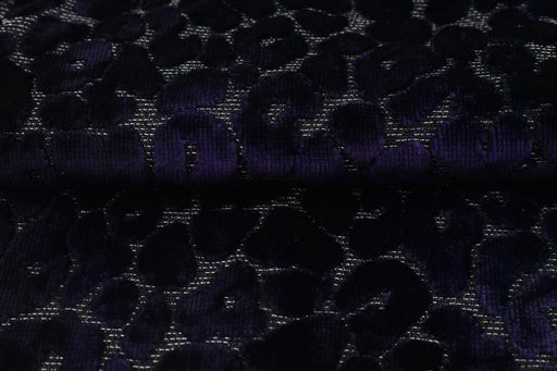 Heavy Weight Gradient Purple Leopard Raised Cut Velvet Upholstery Fabric For Chair|Vintage Animal Abstract Geometric Velvet For Couch