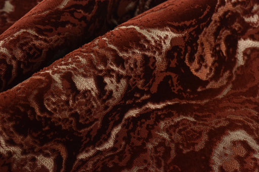 Heavy Weight Red Burnt Orange Abstract Geometric Raised Cut Velvet Upholstery Fabric By The Yard For Chair|Beige/Green 3D Cut Velvet Fabric