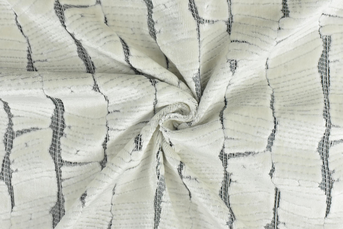 Heavyweight Ultra Soft Cream White Abstract Geometric Raised Cut Velvet ...