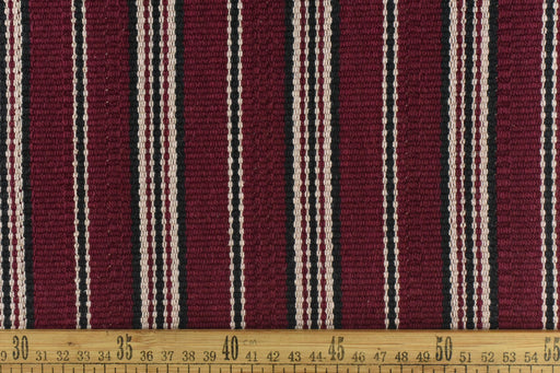 Heavy Weight Primitive Boho Chic Red Striped Geometric Pure Cotton/Linen Blend Upholsetry Fabric For Chair|Country Cottage Fabric For Couch