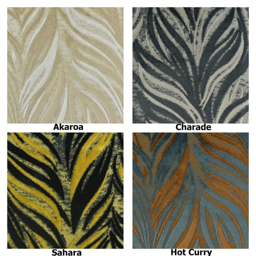 Heavyweight Blue Gold Pam Tree Leaves Raised Cut Velvet Upholsetry Fabric For Chair|Bobo Botanical Leaf Home Decor Fabric For Couch Ottoman