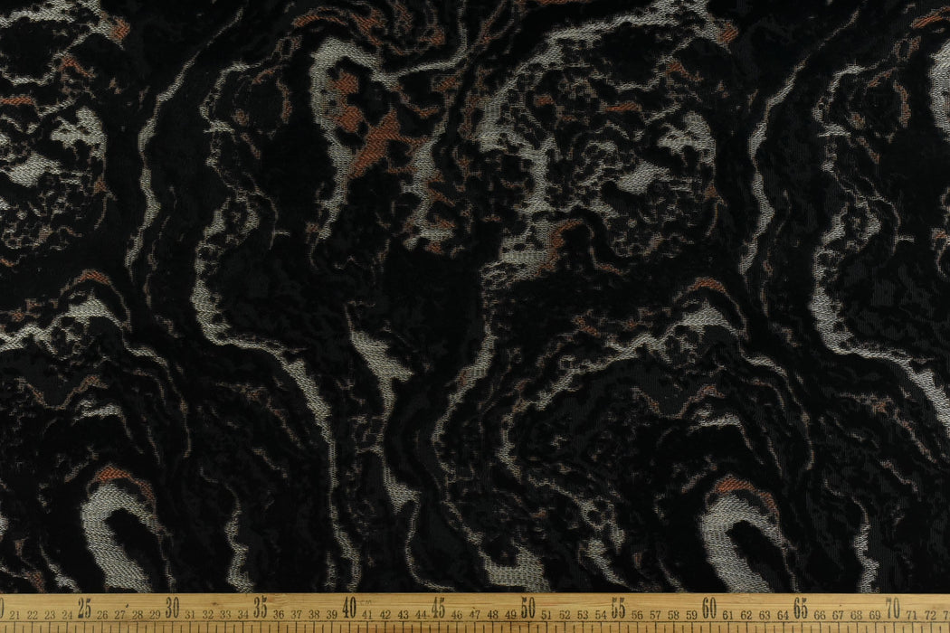 Heavy Weight Black Gold Abstract Geometric Raised Cut Velvet Upholstery Fabric By The Yard For Chair Ottoman|Luxury 3D Cut Velvet Fabric