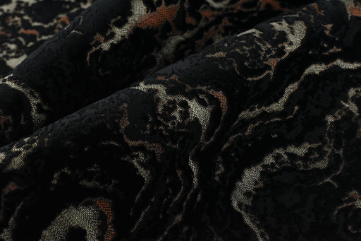 Heavy Weight Black Gold Abstract Geometric Raised Cut Velvet Upholstery Fabric By The Yard For Chair Ottoman|Luxury 3D Cut Velvet Fabric