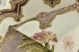 Clearance Sale!Heavy Weight Vintage Pink Rose Green Leaves Floral Embroidery on Purple GreenCut Velvet Fabric For Chair Curtain Pillow