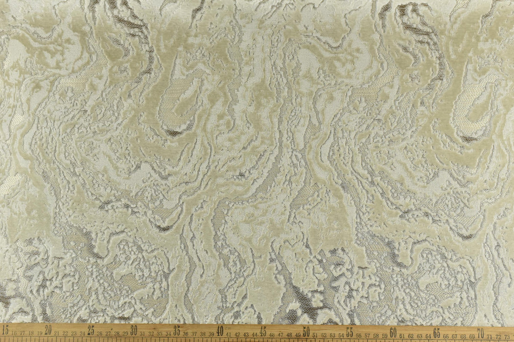 Heavy Weight Cream Beige Abstract Geometric Raised Cut Velvet Upholstery Fabric By The Yard For Chair|Luxury 3D Cut Velvet Fabric