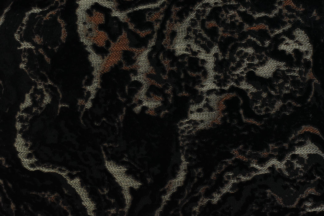 Heavy Weight Black Gold Abstract Geometric Raised Cut Velvet Upholstery Fabric By The Yard For Chair Ottoman|Luxury 3D Cut Velvet Fabric