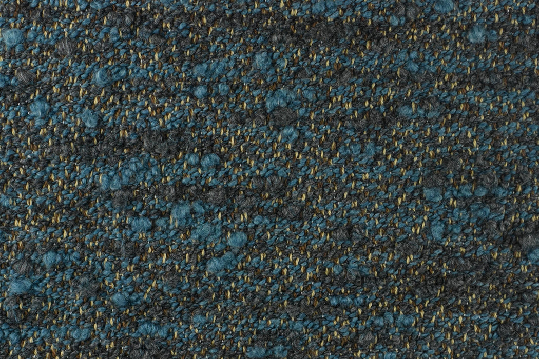 Designer Upmarket Heavy Weight Irregular Blue Cotton Wool Blend Boucle Upholstery Fabric For Chair Couch|Soft Chunky Furniture Fabric