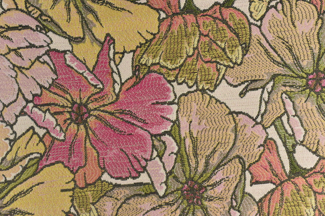 Heavy Weight Vintage Red Floral Jacquard Upholstery Fabric For Chair Curtain|Multi-Colored Abstract Farmhouse Country Decor Floral Fabric