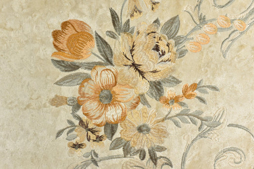 Clearance Sale!Heavyweight French Champagne Gold Cream Floral Embroidery Crushed Cut Velvet Fabric For Chair|Vintage Velvet For Curtain