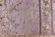 Clearance Sale!Heavy Weight Vintage French Pink Green Floral Embroideried on Purple Crushed Cut Velvet Fabric For Chair Headboard Curtain