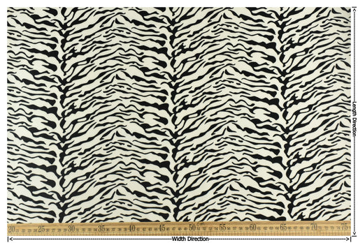 Clearance Sale!Heavy Weight Black and White Tiger Skin Print on Plain Cut Velvet Upholstery Fabric For Couch Chair|Vintage Animal Fabric