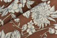 Heavy Weight Vintage Floral Print on Rust Brown/Pale Taupe Velvet Fabric For Chair Pillow Ottoman