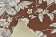 Heavy Weight Vintage Floral Print on Rust Brown/Pale Taupe Velvet Fabric For Chair Pillow Ottoman