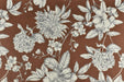 Heavy Weight Vintage Floral Print on Rust Brown/Pale Taupe Velvet Fabric For Chair Pillow Ottoman