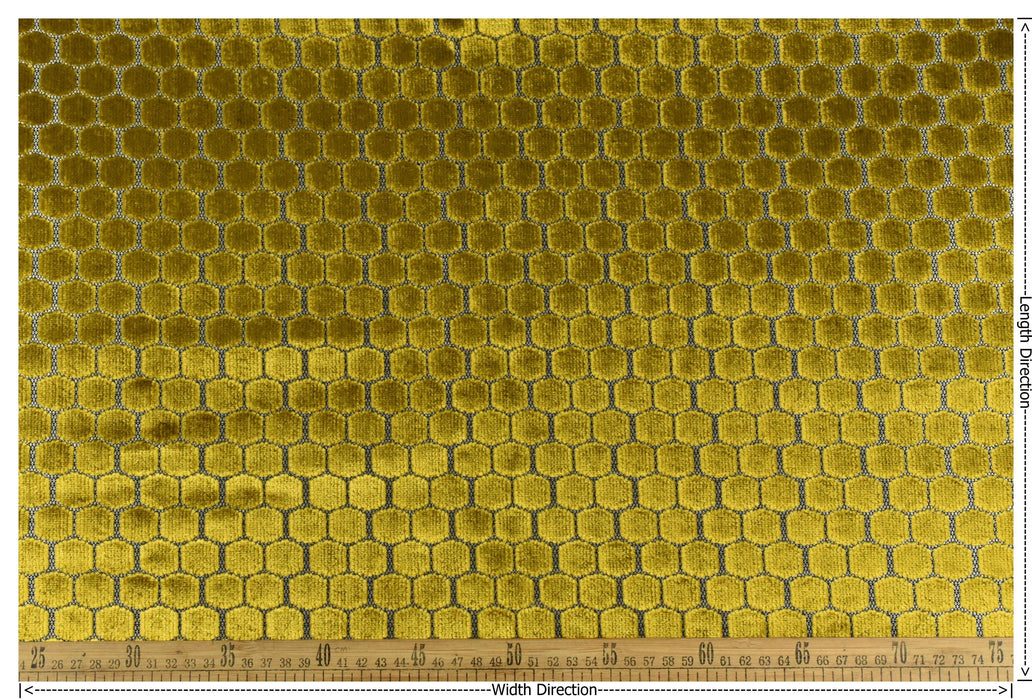 Heavy Weight Red/Golden Yellow Geometric Jacquard Cut Velvet Upholstery Fabric For Chair Couch|Vinatge Geometric Furniture Fabric