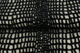 Heavy Weight Black Abstract Vintage Crocodile Skin Raised Cut Velvet For Chair|Heavy Duty Geometric Jacquard Thick Velvet Furniture Fabric